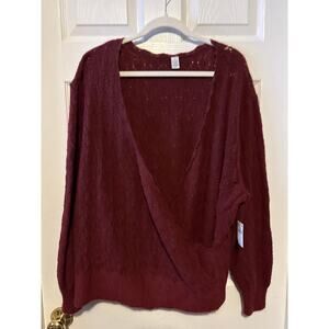 NWT old navy 3x wrap sweater burgundy